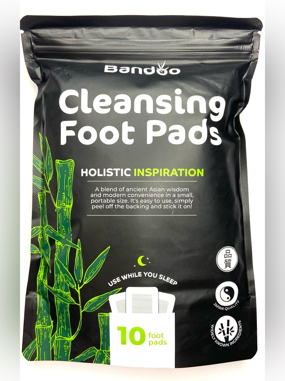 BANDOO Cleansing Foot Pads - Black/Green (10 Pack)